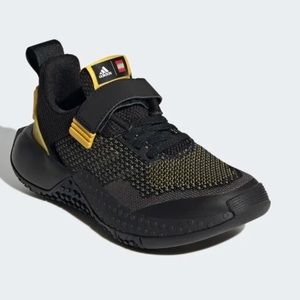 NWT Adidas LEGO Sport Pro EL K Black Yellow Strap Preschool Running Shoe GW8124